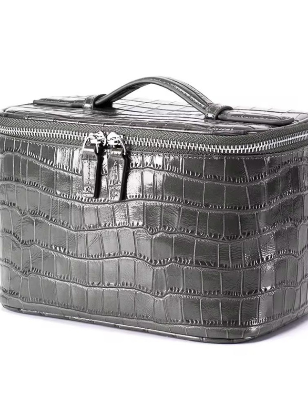 Crocodile Makeup Bag - grey